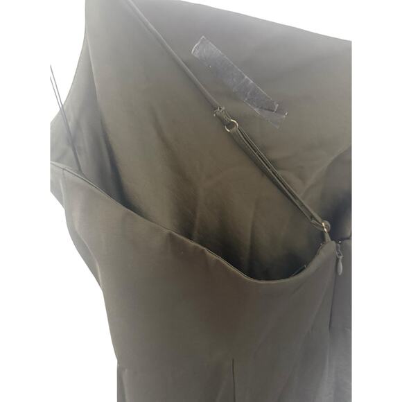 Significant Other Aria Dress Gown Green Asymmetrical US12 AU16 Cowl Neck Satin - Picture 7 of 9